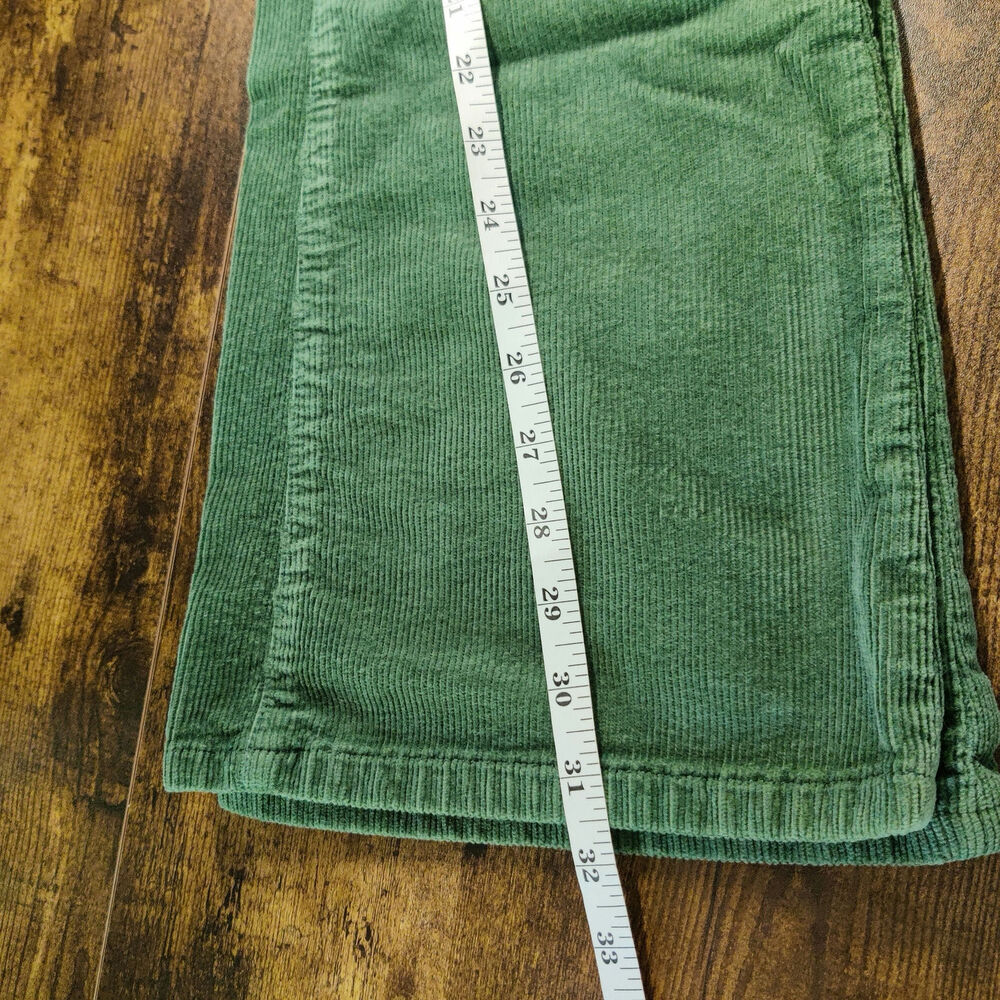 Pilcro Anthropologie The Icon Green Corduroy Mid Rise Flare Pants 29 Retro 70s - Picture 13 of 13